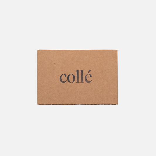 Brown cardboard box with 'Collé' branding on a white background.